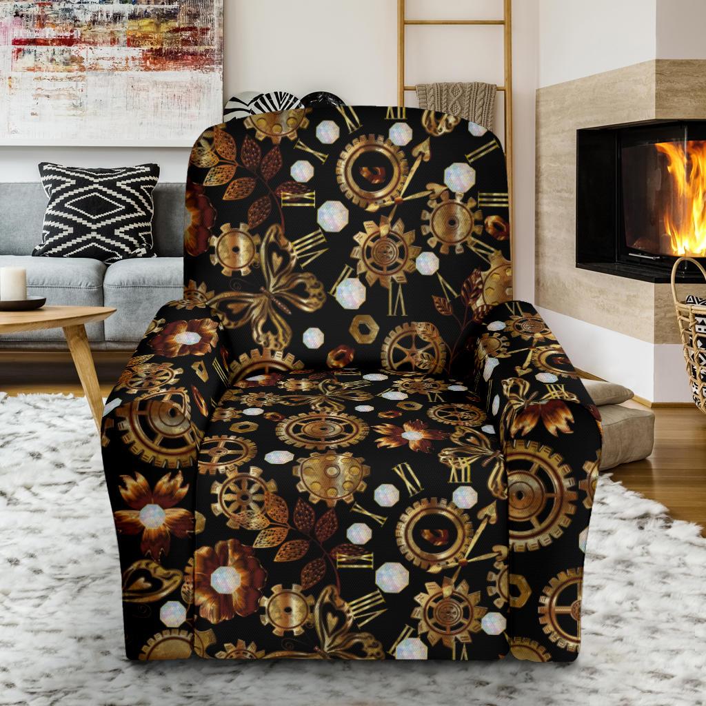Steampunk Butterfly Design Themed Print Single Sofa Slipcover -JTAMIGO.COM