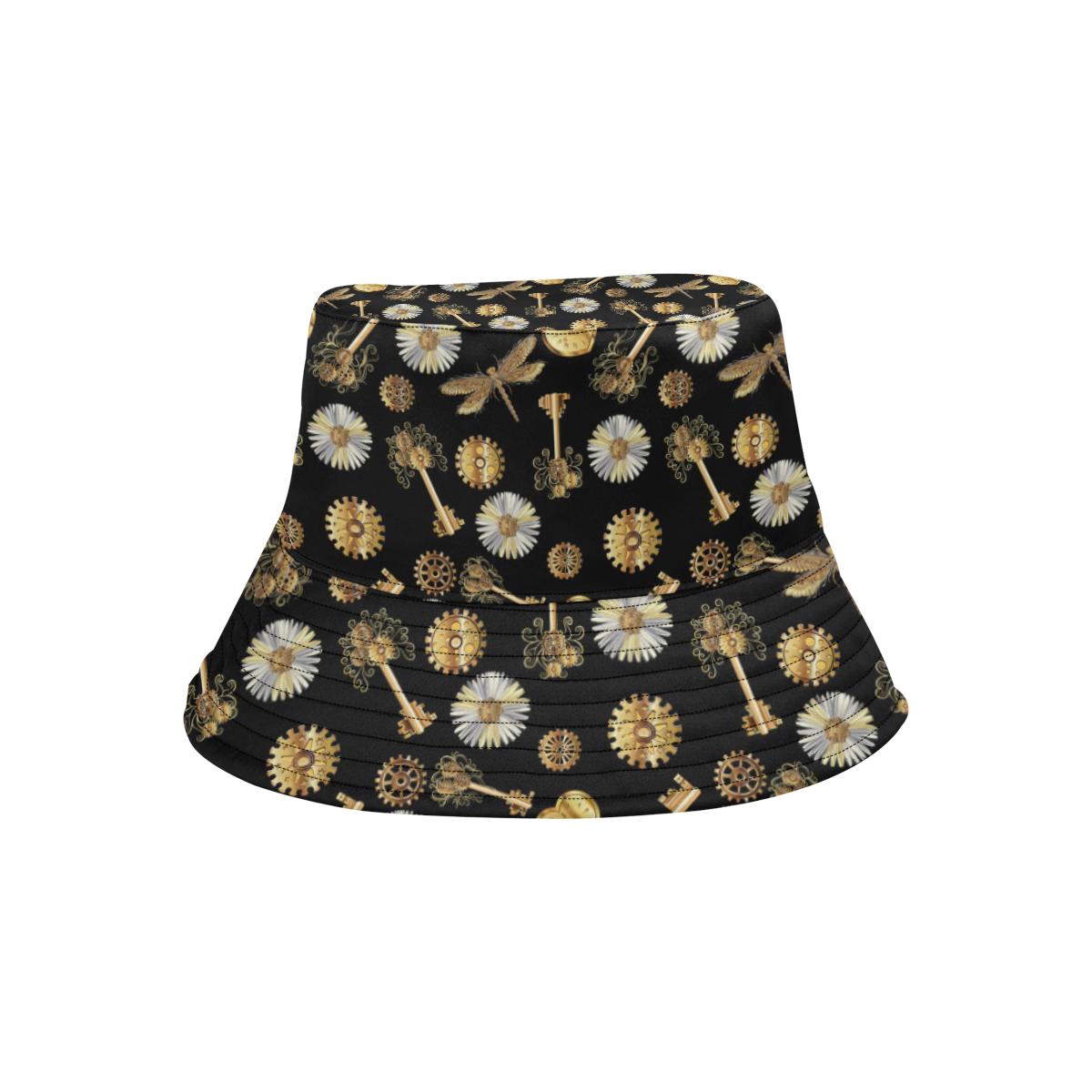 Steampunk Dragonfly Design Themed Print Unisex Bucket Hat