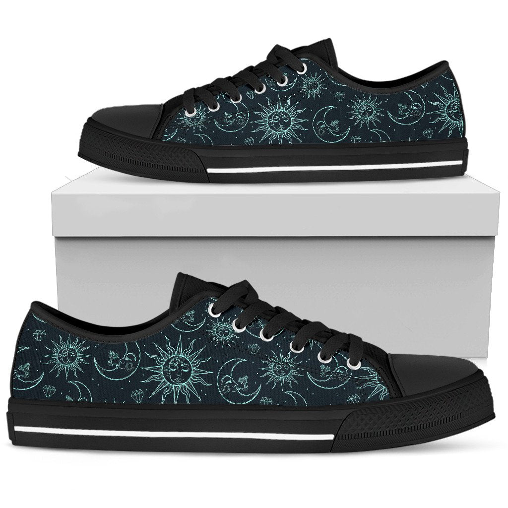 Sun Moon Magic Design Themed Print Women Low Top Shoes-JTAMIGO.COM