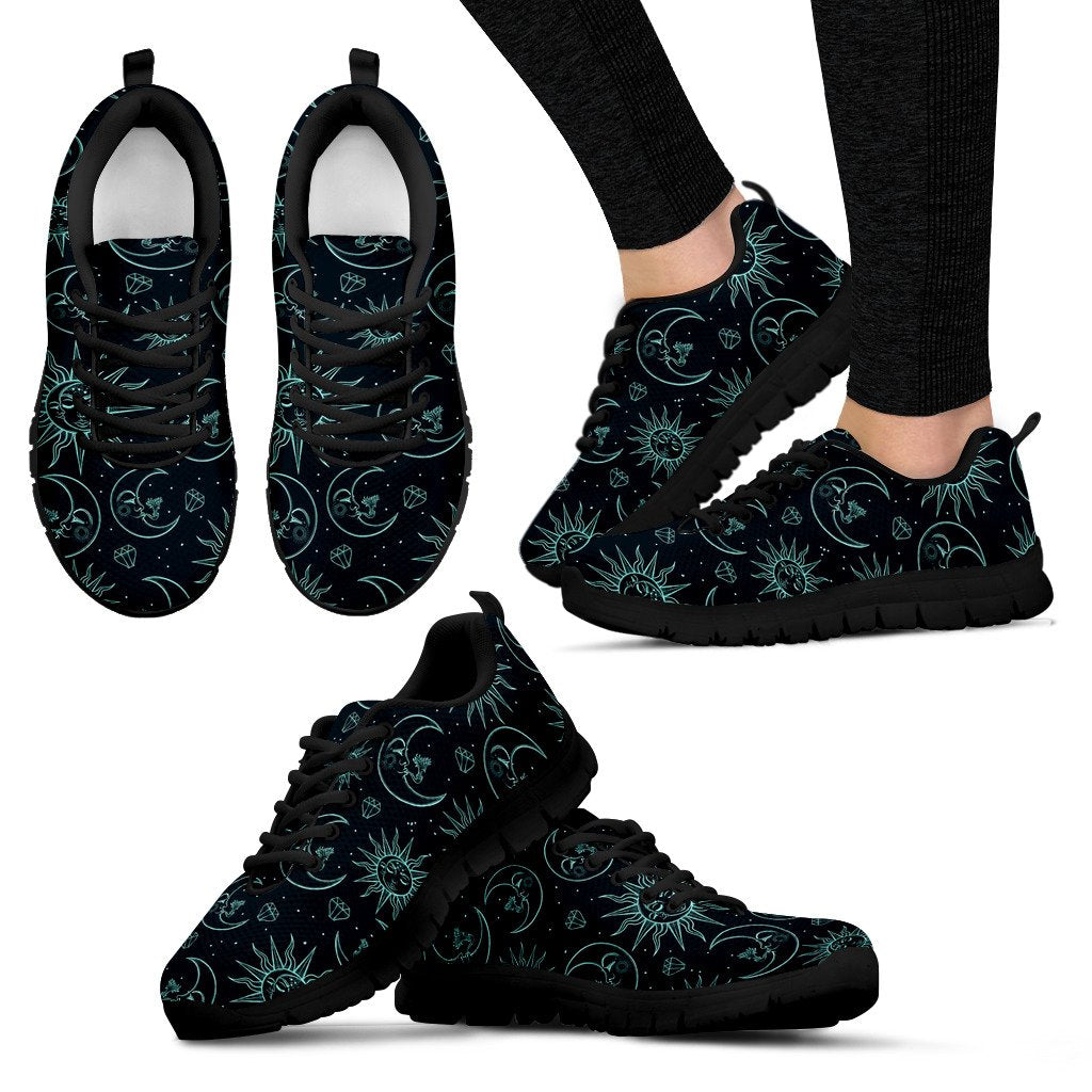 Sun Moon Magic Design Themed Print Women Sneakers Shoes