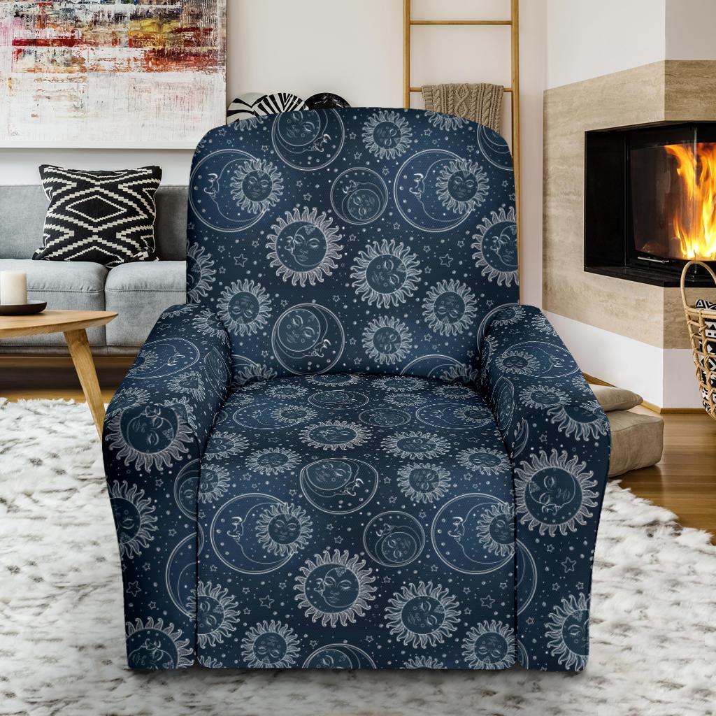 Sun Moon Tattoo Design Themed Print Single Sofa Slipcover -JTAMIGO.COM