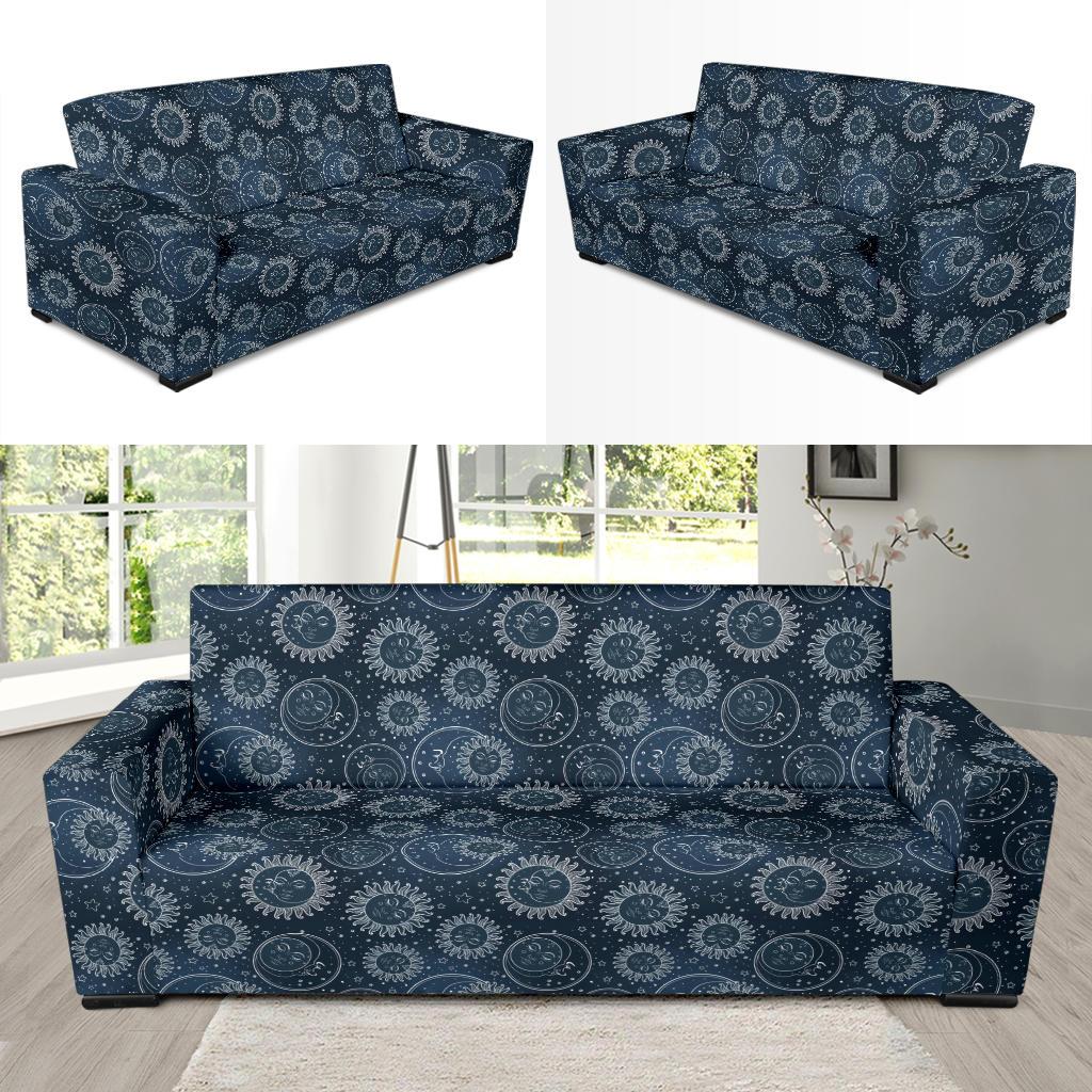 Sun Moon Tattoo Design Themed Print Sofa Slipcover-JTAMIGO.COM