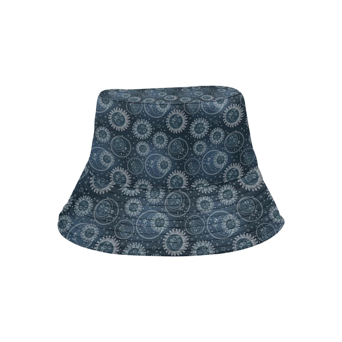 Sun Moon Tattoo Design Themed Print Unisex Bucket Hat