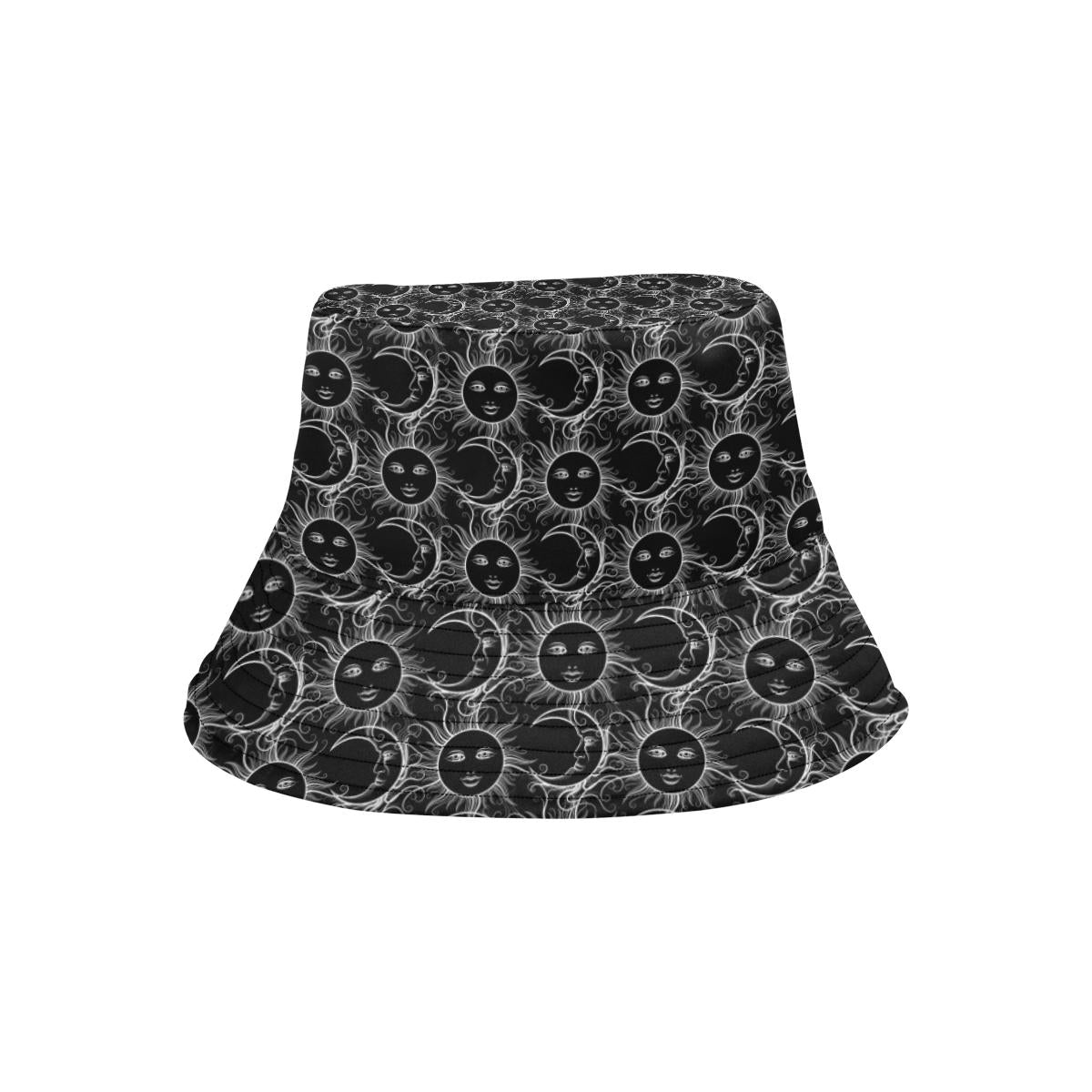 Sun Moon White Design Themed Print Unisex Bucket Hat