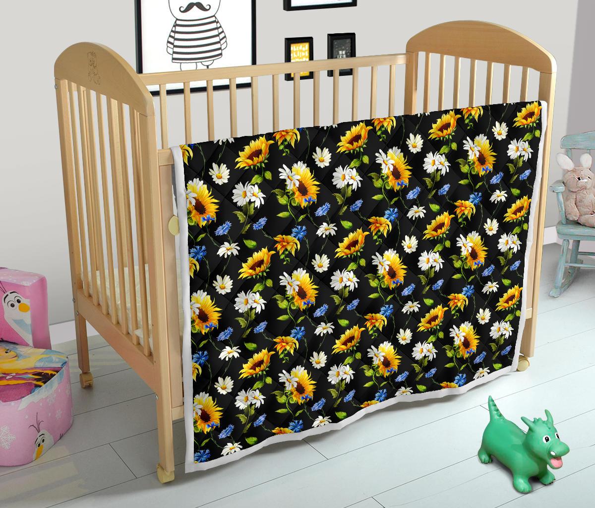 Sunflower Chamomile Bright Color Print Premium Quilt-JTAMIGO.COM