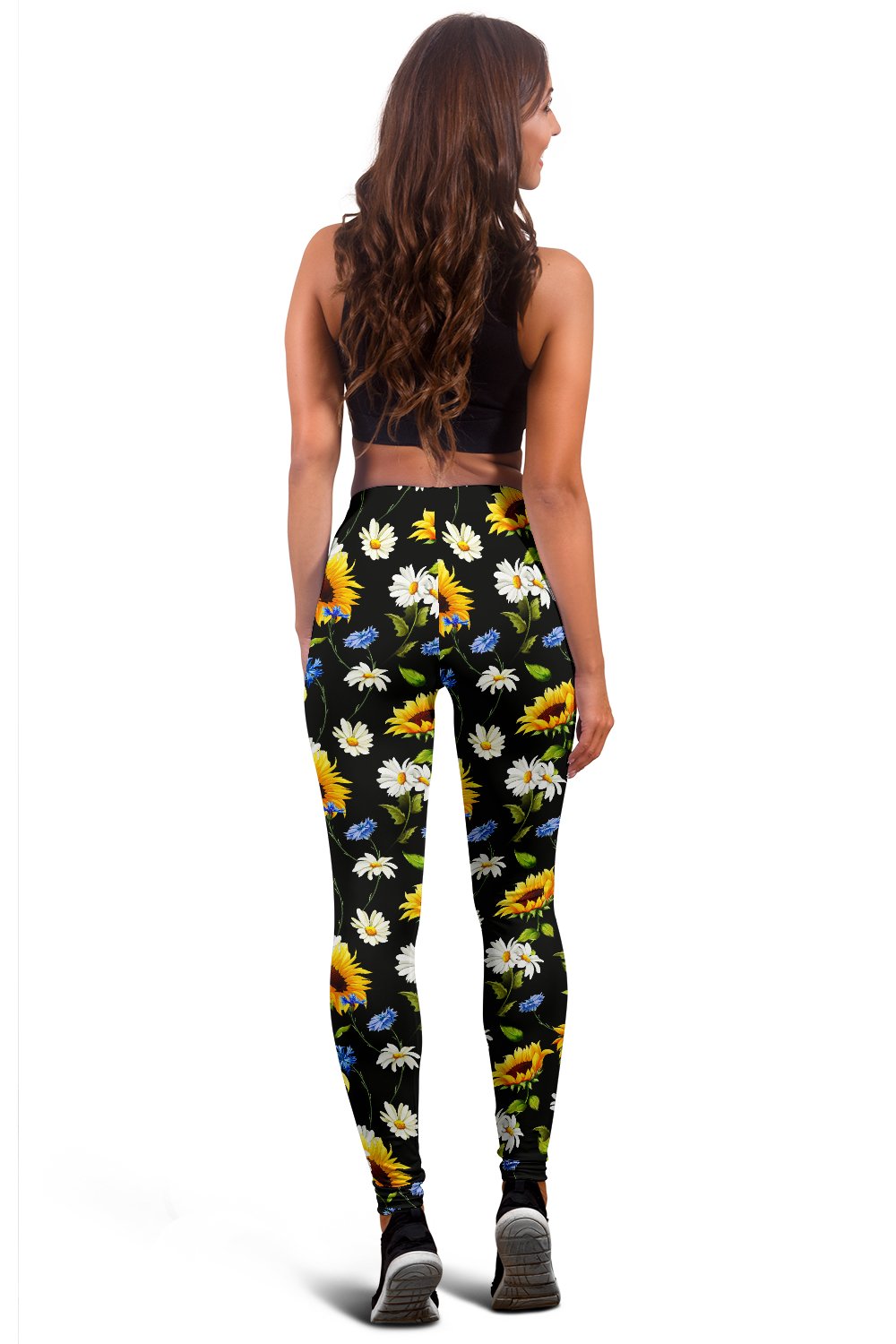Sunflower Chamomile Bright Color Print Women Leggings