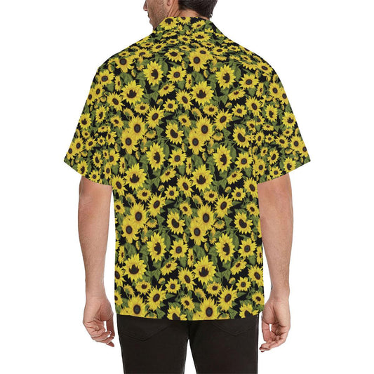 Sunflower Fresh Bright Color Print Men Aloha Hawaiian Shirt