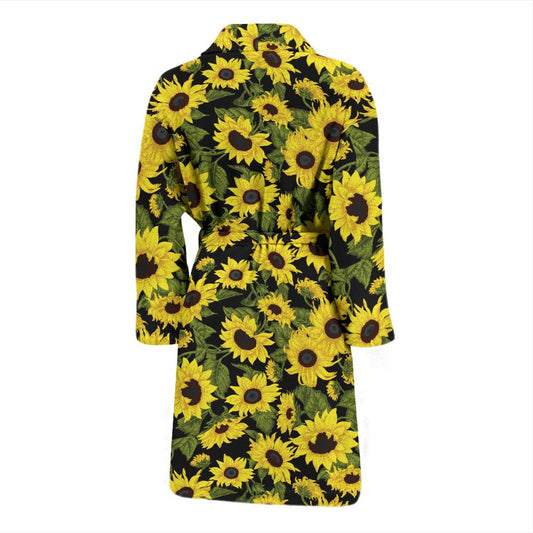 Sunflower Fresh Bright Color Print Men Bath Robe-JTAMIGO.COM