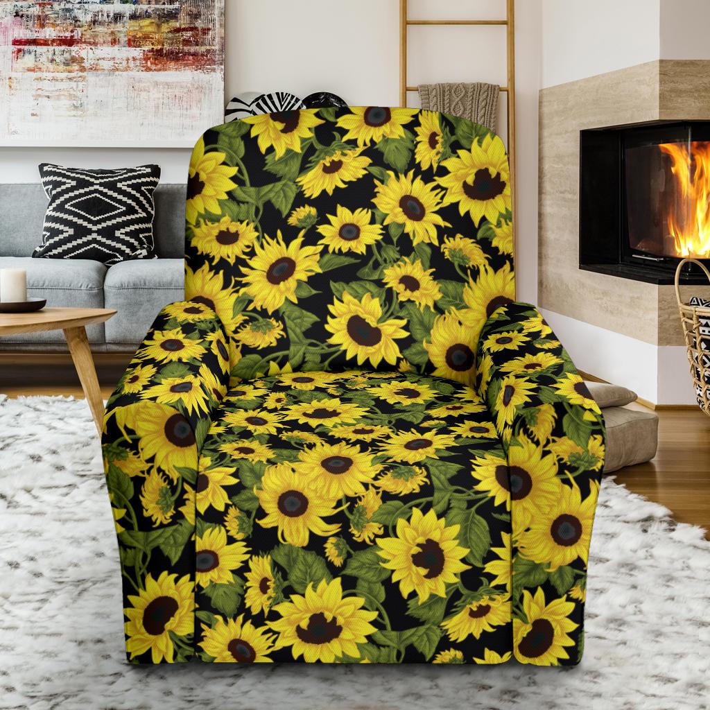 Sunflower Fresh Bright Color Print Single Sofa Slipcover -JTAMIGO.COM