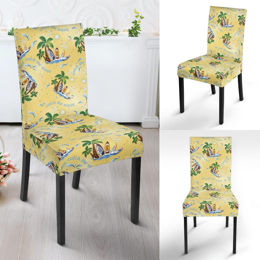Surf Catch the Wave Design Dining Chair Slipcover-JTAMIGO.COM