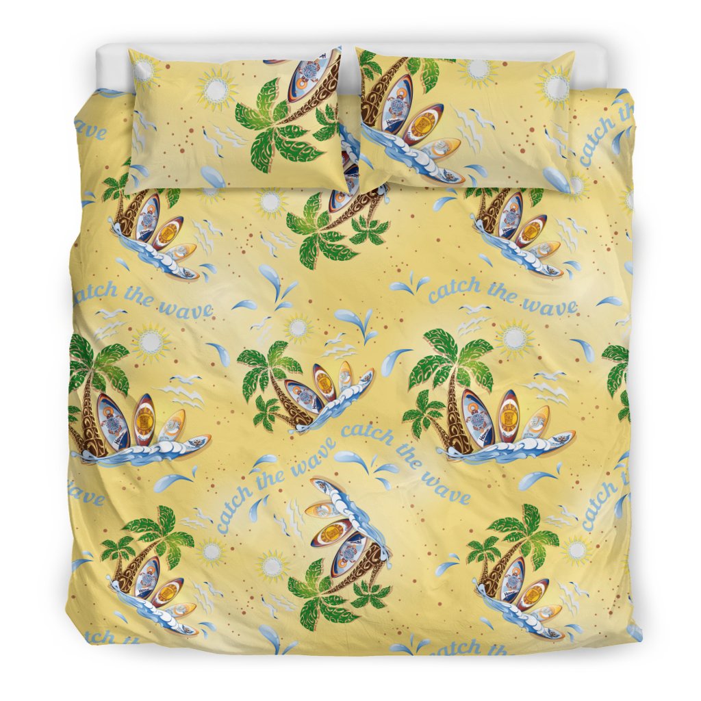 Surf Catch The Wave Design Duvet Cover Bedding Set
