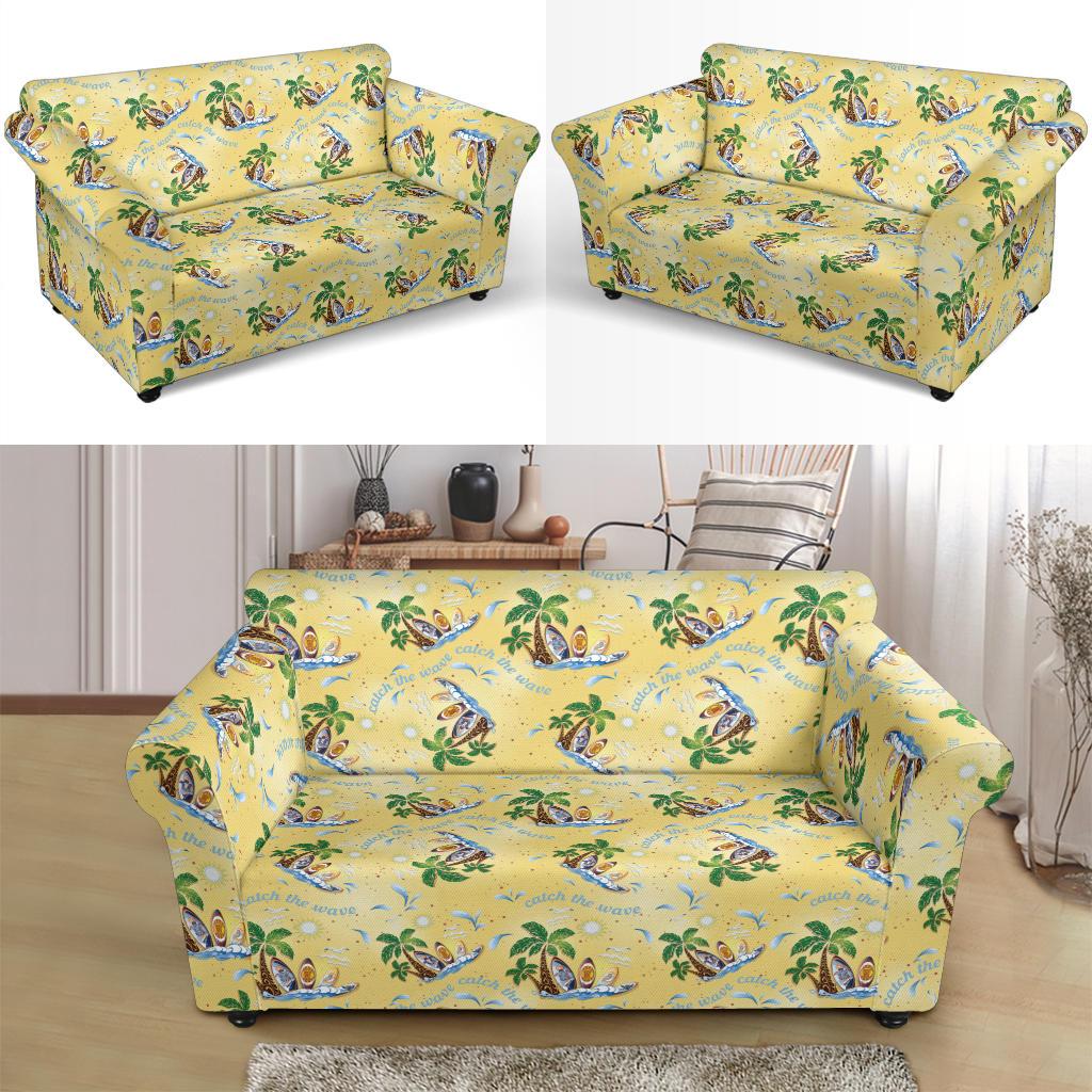 Surf Catch the Wave Design Loveseat Slipcover-JTAMIGO.COM
