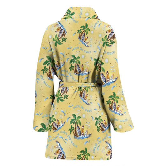 Surf Catch the Wave Design Women Bath Robe-JTAMIGO.COM