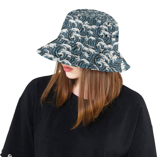 Surf Wave Pattern Print Unisex Bucket Hat