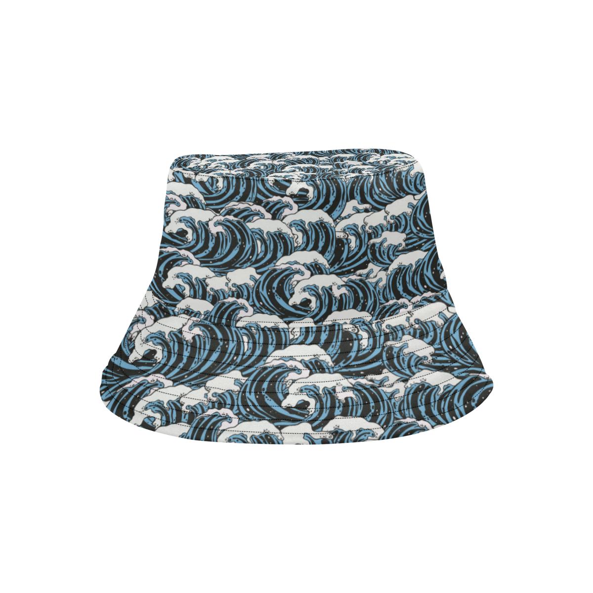 Surf Wave Pattern Print Unisex Bucket Hat