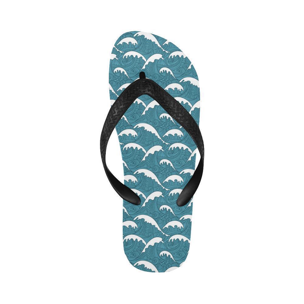 Surf Wave Tribal Design Flip Flops-JTAMIGO.COM