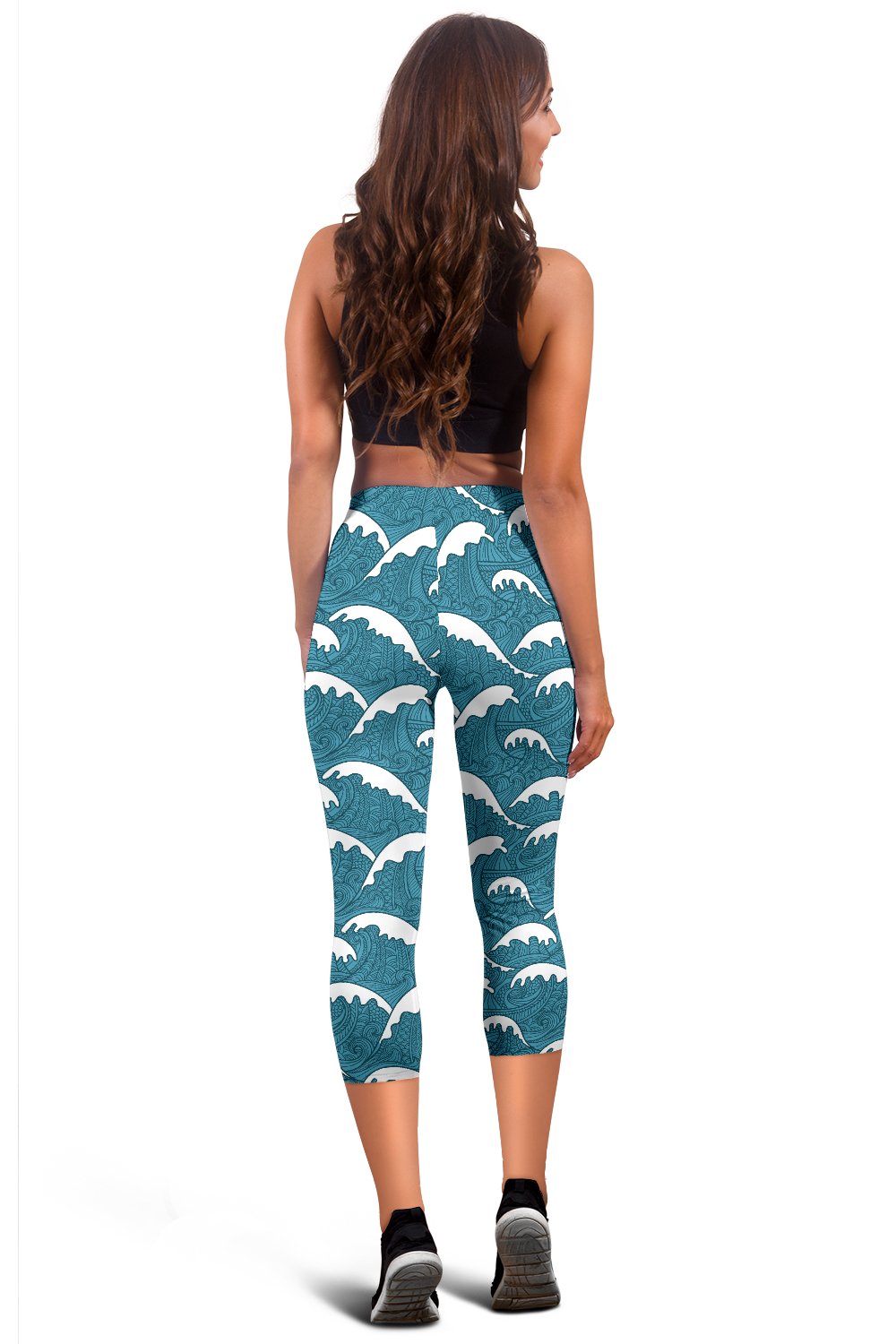 Surf Wave Tribal Design Women Capris