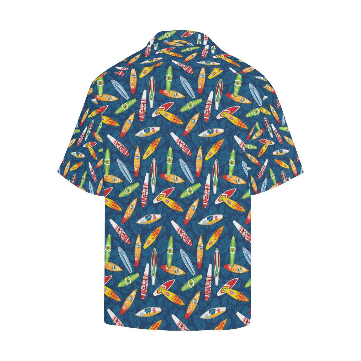 Surfboard Pattern Print Men Aloha Hawaiian Shirt