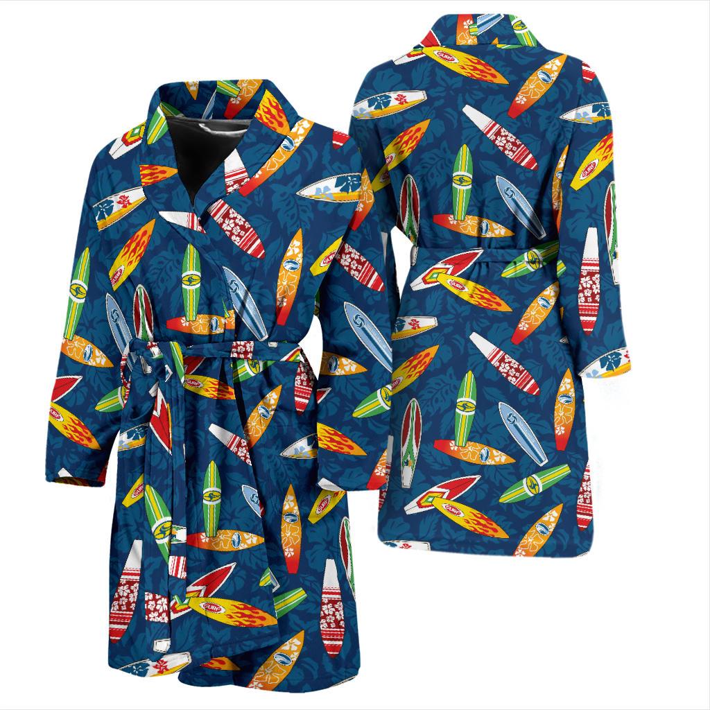 Surfboard Pattern Print Men Bath Robe-JTAMIGO.COM