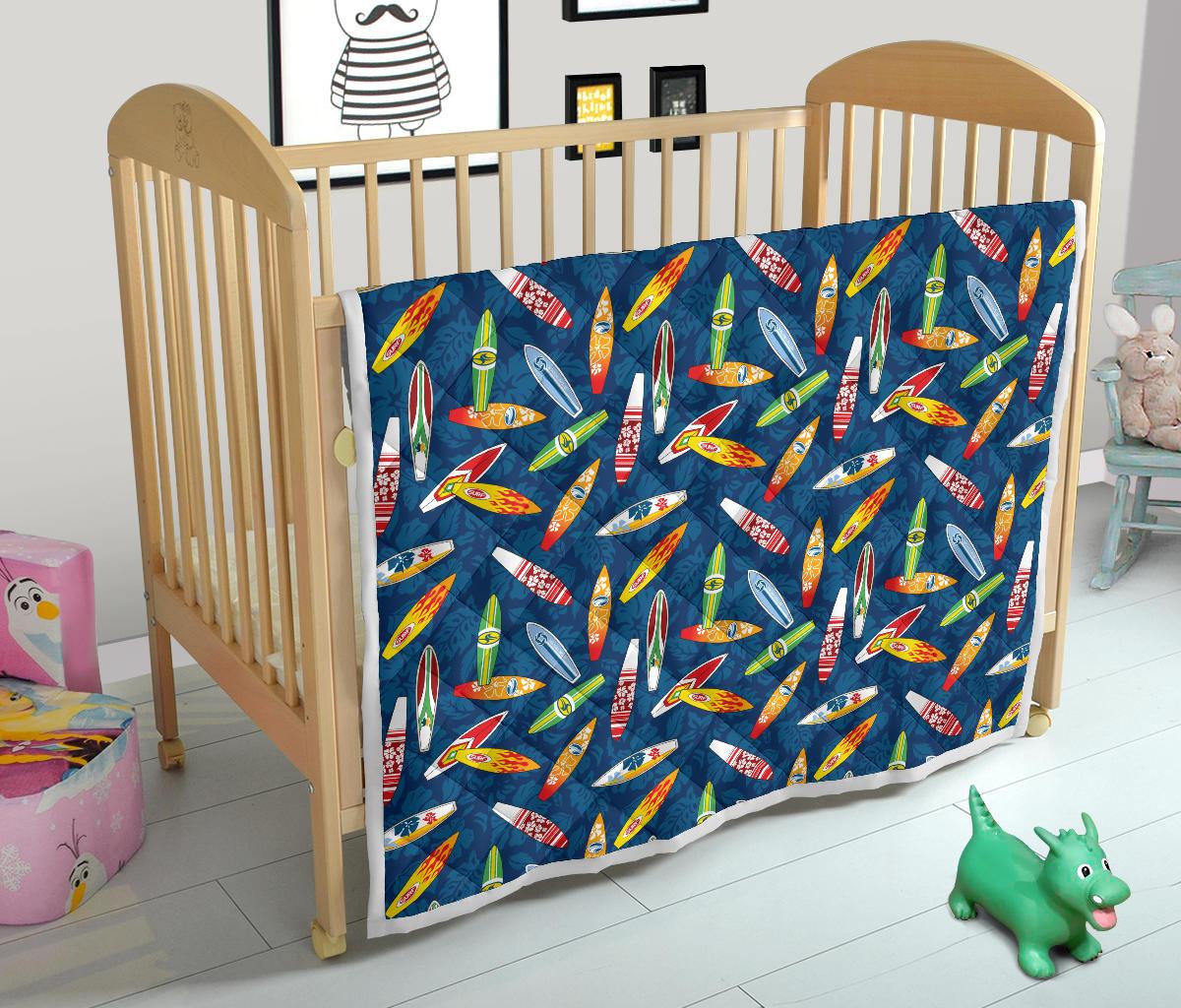 Surfboard Pattern Print Premium Quilt-JTAMIGO.COM