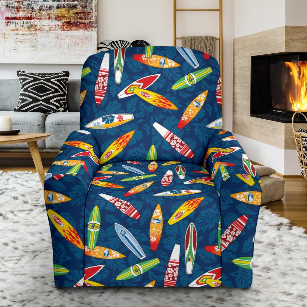Surfboard Pattern Print Single Sofa Slipcover -JTAMIGO.COM