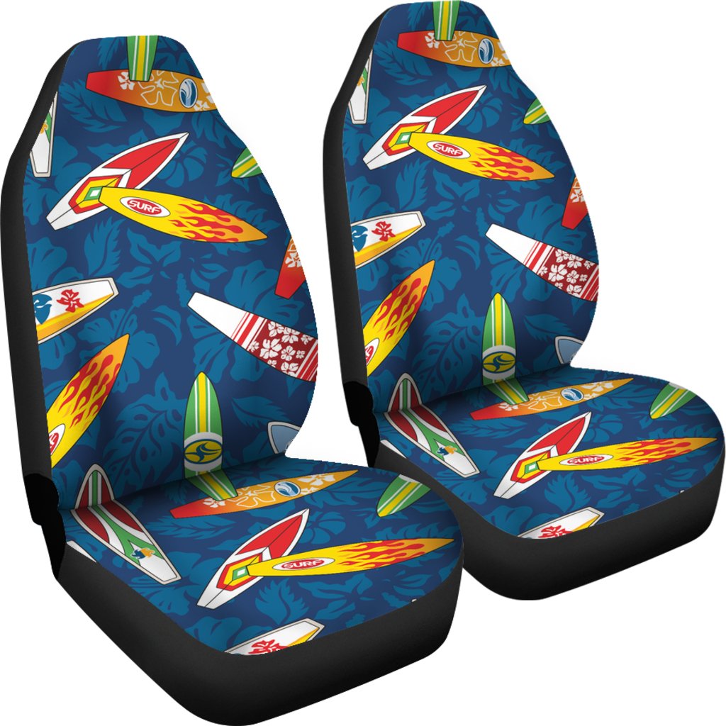Surfboard Pattern Print Universal Fit Car Seat Covers