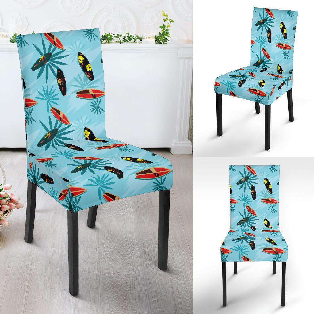Surfboard Themed Pattern Dining Chair Slipcover-JTAMIGO.COM
