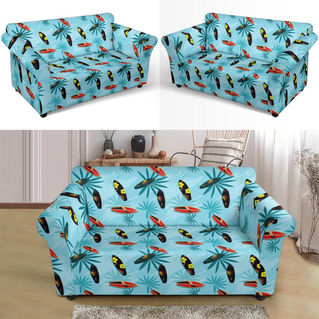 Surfboard Themed Pattern Loveseat Slipcover-JTAMIGO.COM