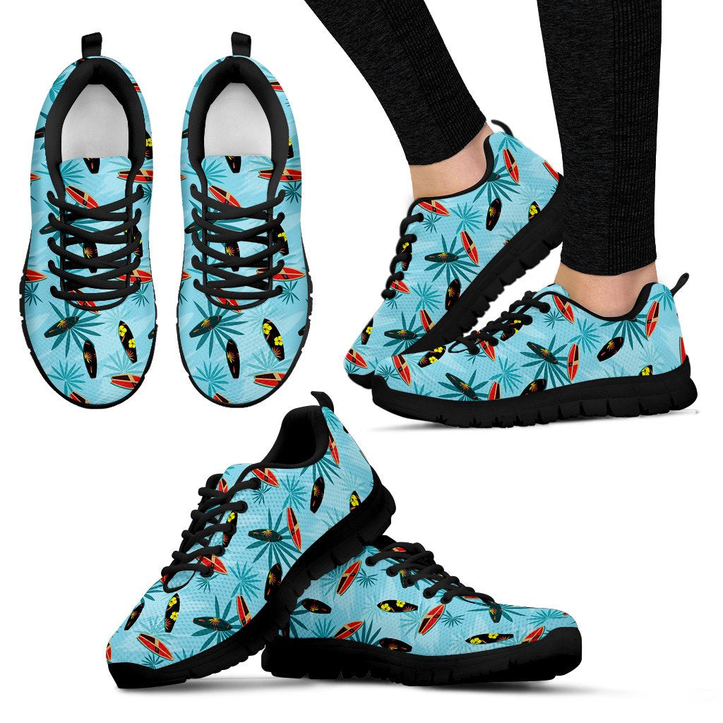 Surfboard Themed Pattern Women Sneakers Shoes