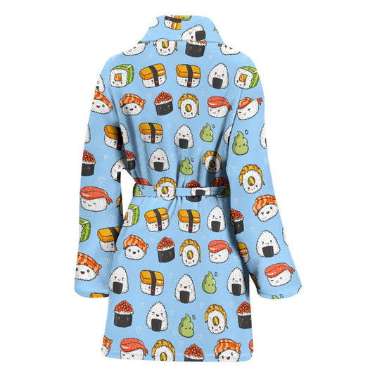 Sushi Cartoon Design Women Bath Robe-JTAMIGO.COM