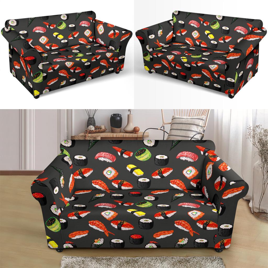 Sushi Design Print Loveseat Slipcover-JTAMIGO.COM