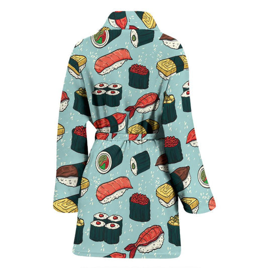 Sushi Pattern Design Women Bath Robe-JTAMIGO.COM