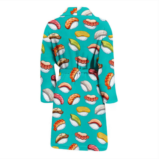 Sushi Themed Print Men Bath Robe-JTAMIGO.COM