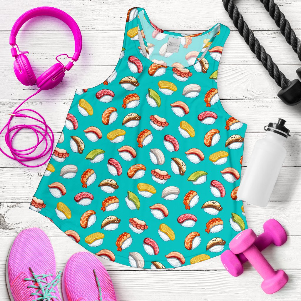Sushi Themed Print Women Racerback Tank Top