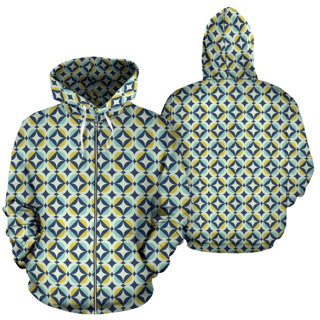 Swedish Design Pattern Zip Up Hoodie