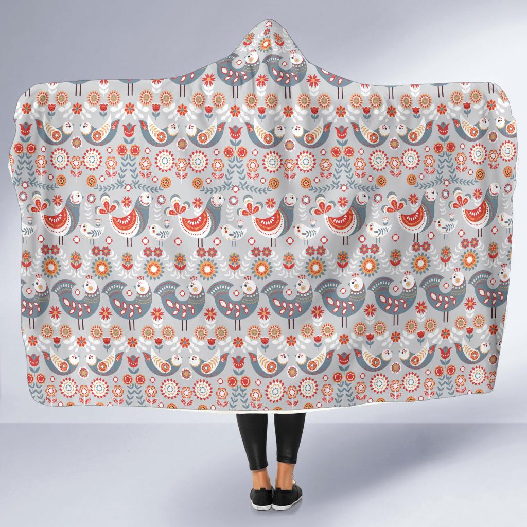 Swedish Nordic Design Print Hooded Blanket-JTAMIGO.COM