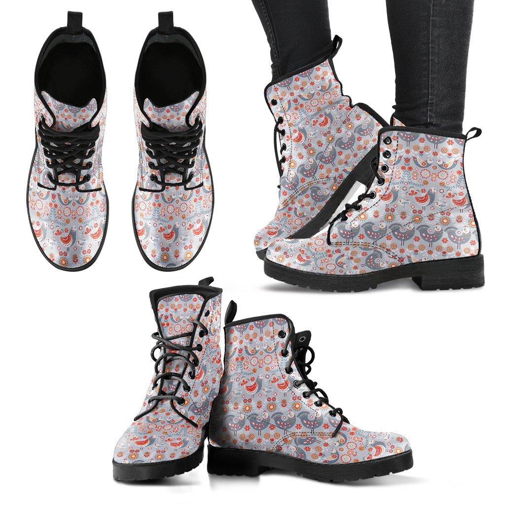 Swedish Nordic Design Print Women Leather Boots-JTAMIGO.COM