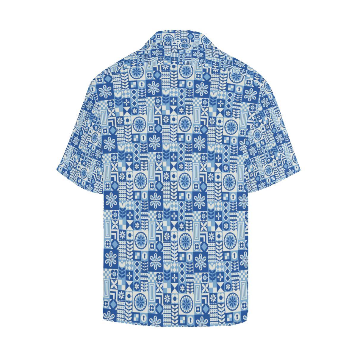 Swedish Print Pattern Men Aloha Hawaiian Shirt