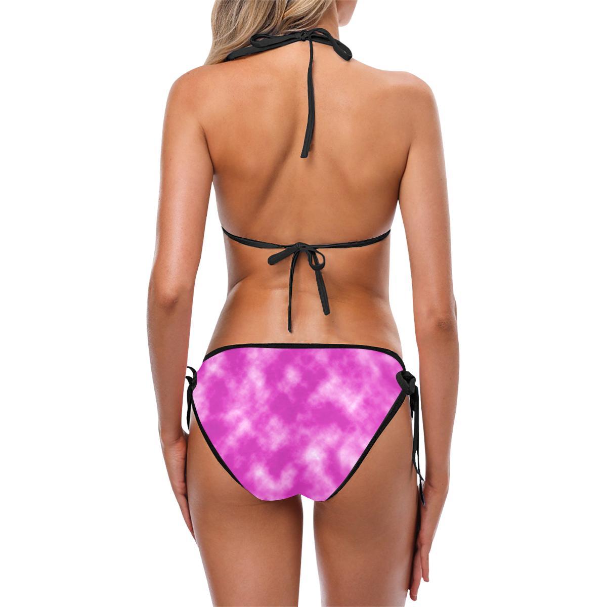 Tie Dye Pink Design Print Bikini Swimsuit-JTAMIGO.COM