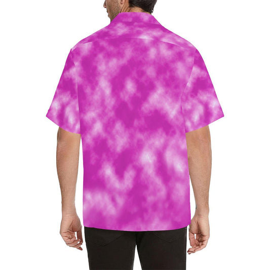 Tie Dye Pink Design Print Men Aloha Hawaiian Shirt