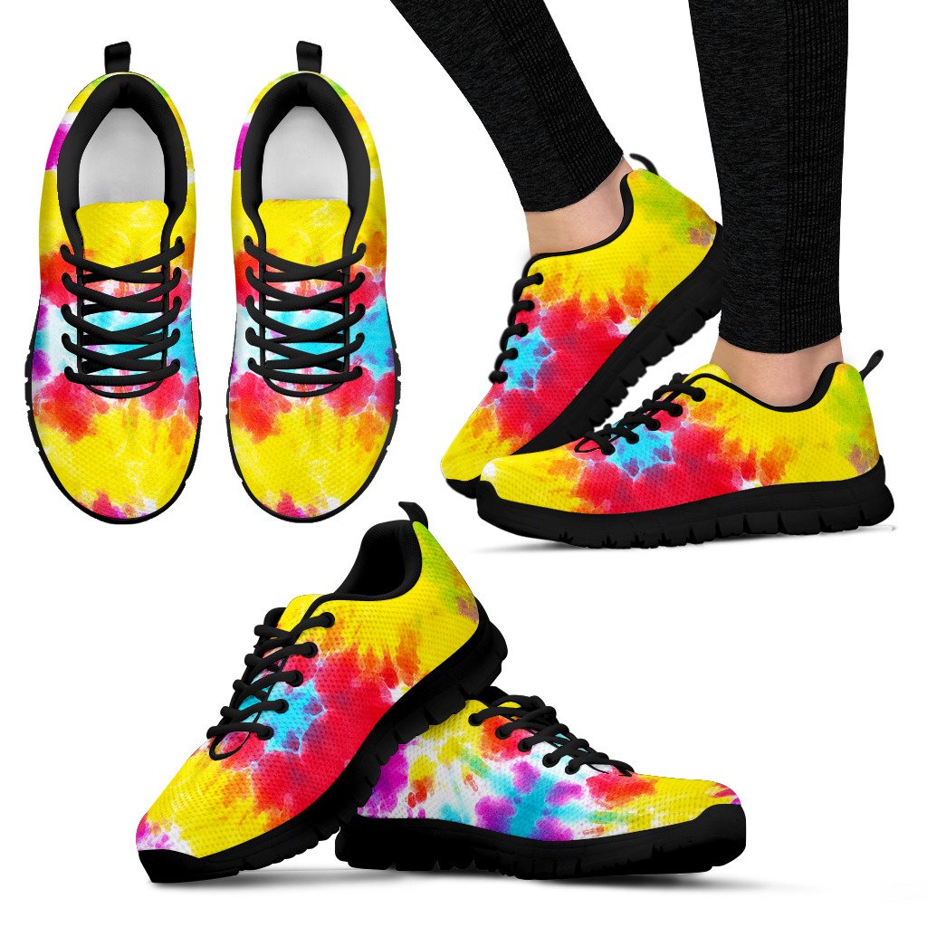 Tie Dye Rainbow Themed Print Women Sneakers Shoes
