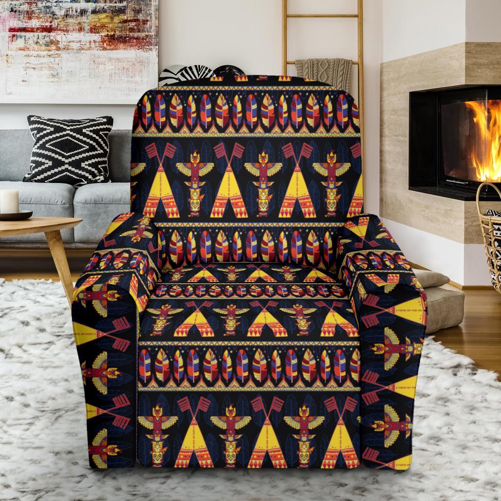 Totem Pole Design Single Sofa Slipcover -JTAMIGO.COM
