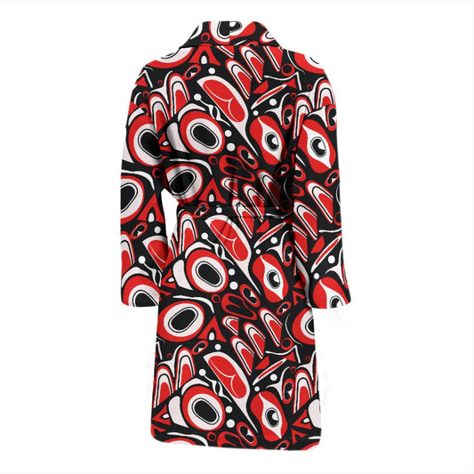 Totem Pole Texture Design Men Bath Robe-JTAMIGO.COM