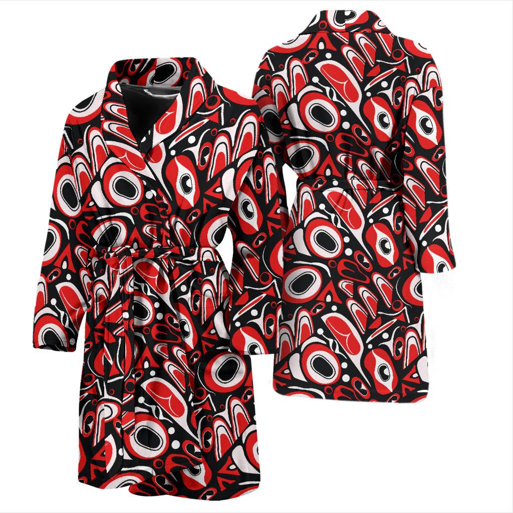 Totem Pole Texture Design Men Bath Robe-JTAMIGO.COM