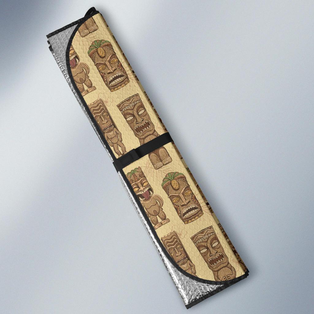 Totem Tiki Style Themed Design Car Sun Shade For Windshield