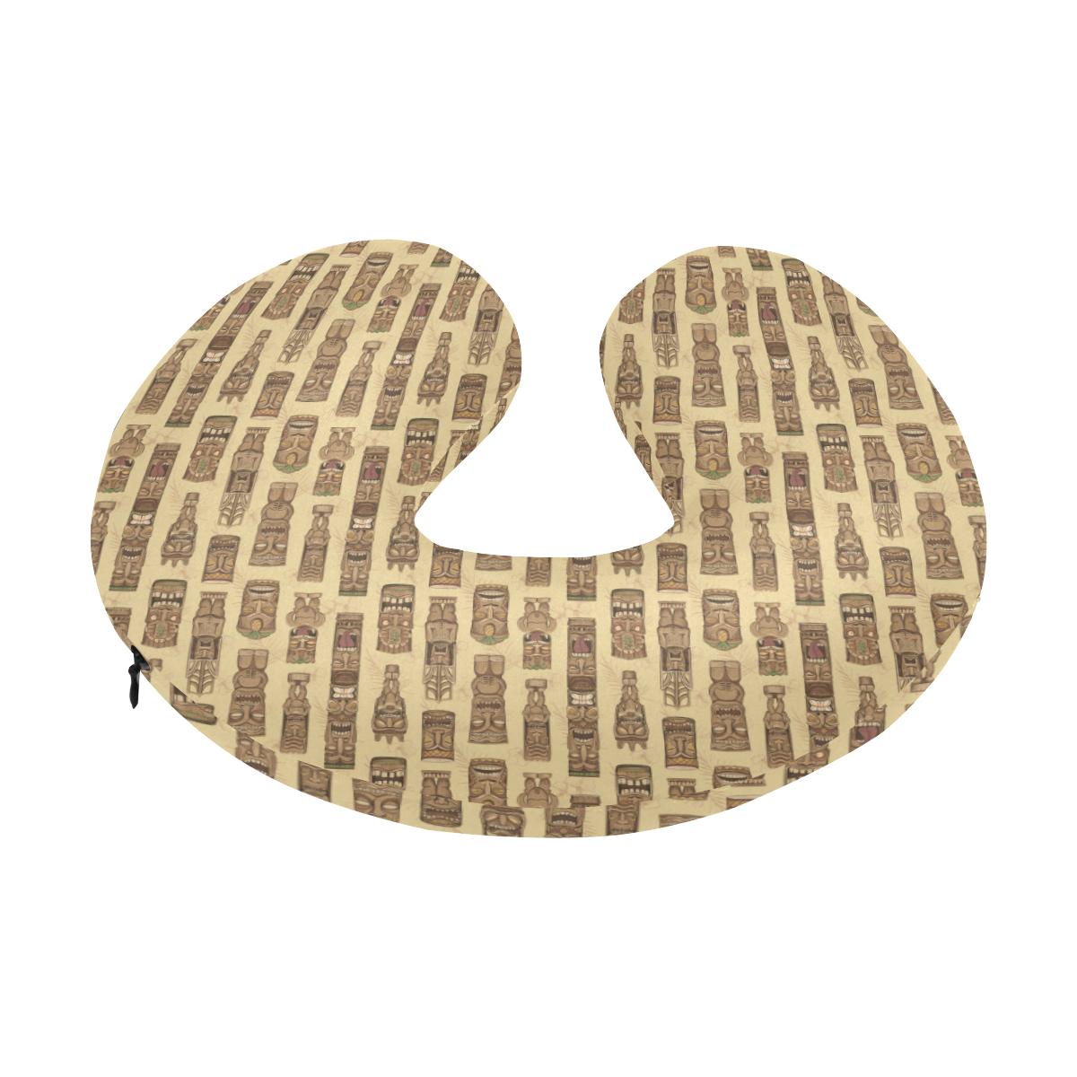 Totem Tiki Style Themed Design U-Shaped Travel Neck Pillow-JTAMIGO.COM