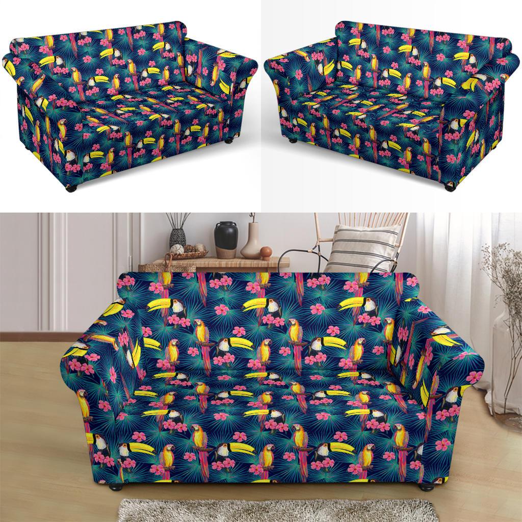 Toucan Parrot Design Loveseat Slipcover-JTAMIGO.COM