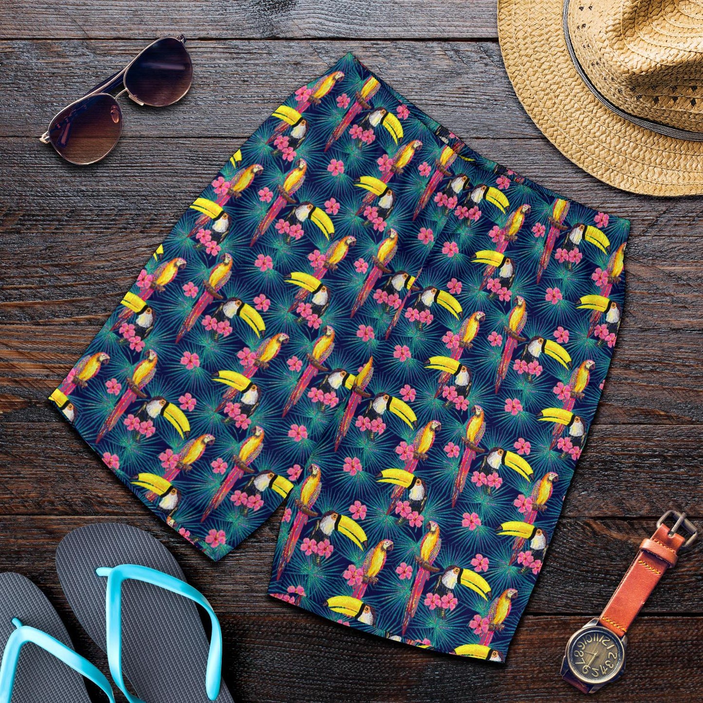 Toucan Parrot Design Mens Shorts-JTAMIGO.COM
