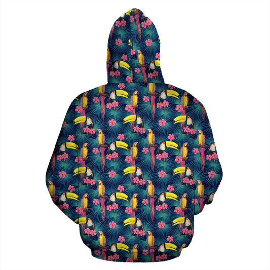 Toucan Parrot Design Pullover Hoodie