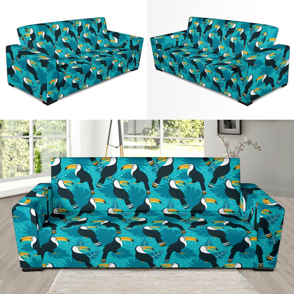 Toucan Parrot Pattern Print Sofa Slipcover-JTAMIGO.COM